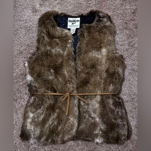 OshKosh Girls Faux Fur Vest with Belt